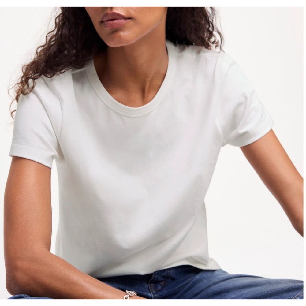 Madewell White Allday Jersey Crewneck Tee T-Shirt Size XXS New Modern Uniform